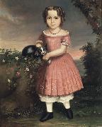 unknow artist, Portrait of a Child Holding a Cat